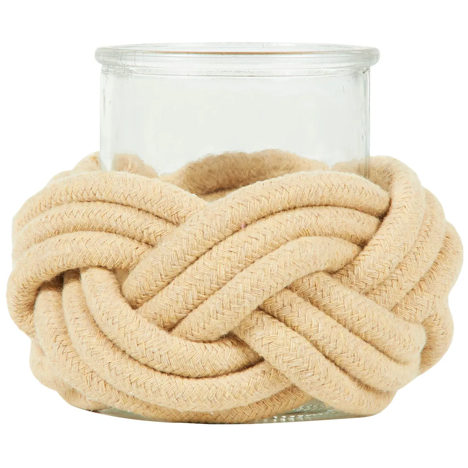 Rope Knot Tealight Holder - Neutral, White image