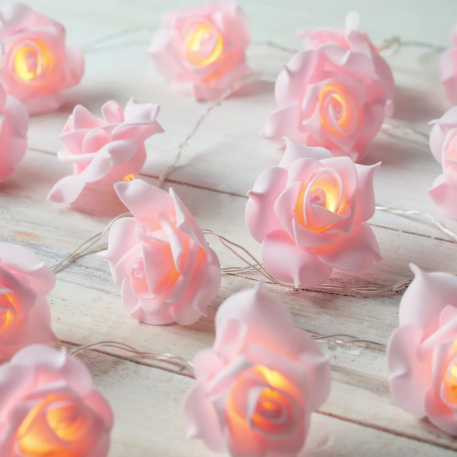 Rose Battery Powered LED String Light - Pink image