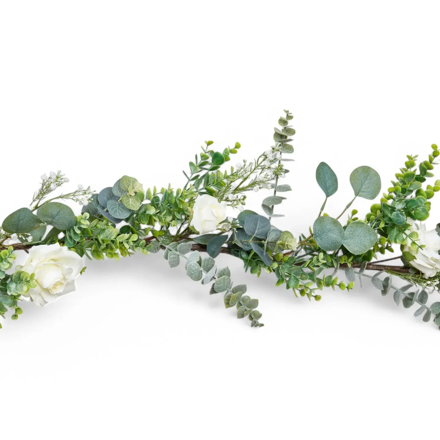 Rose Eucalyptus Garland - White