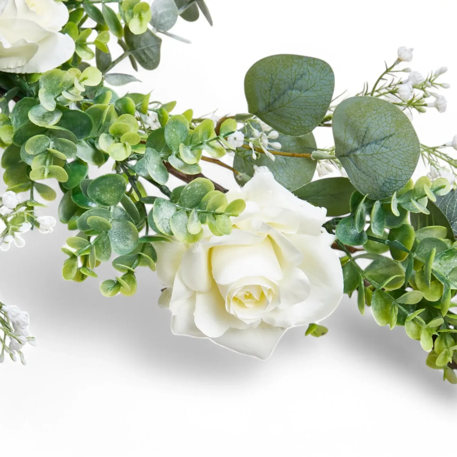 Rose Eucalyptus Garland - White