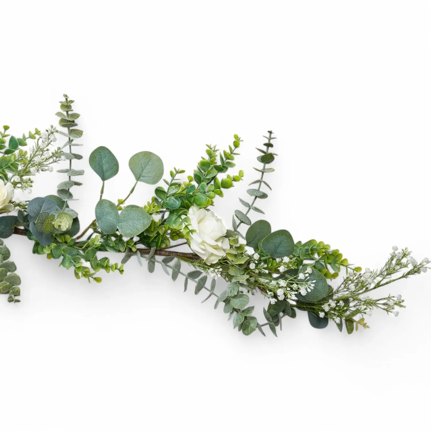 Rose Eucalyptus Garland - White