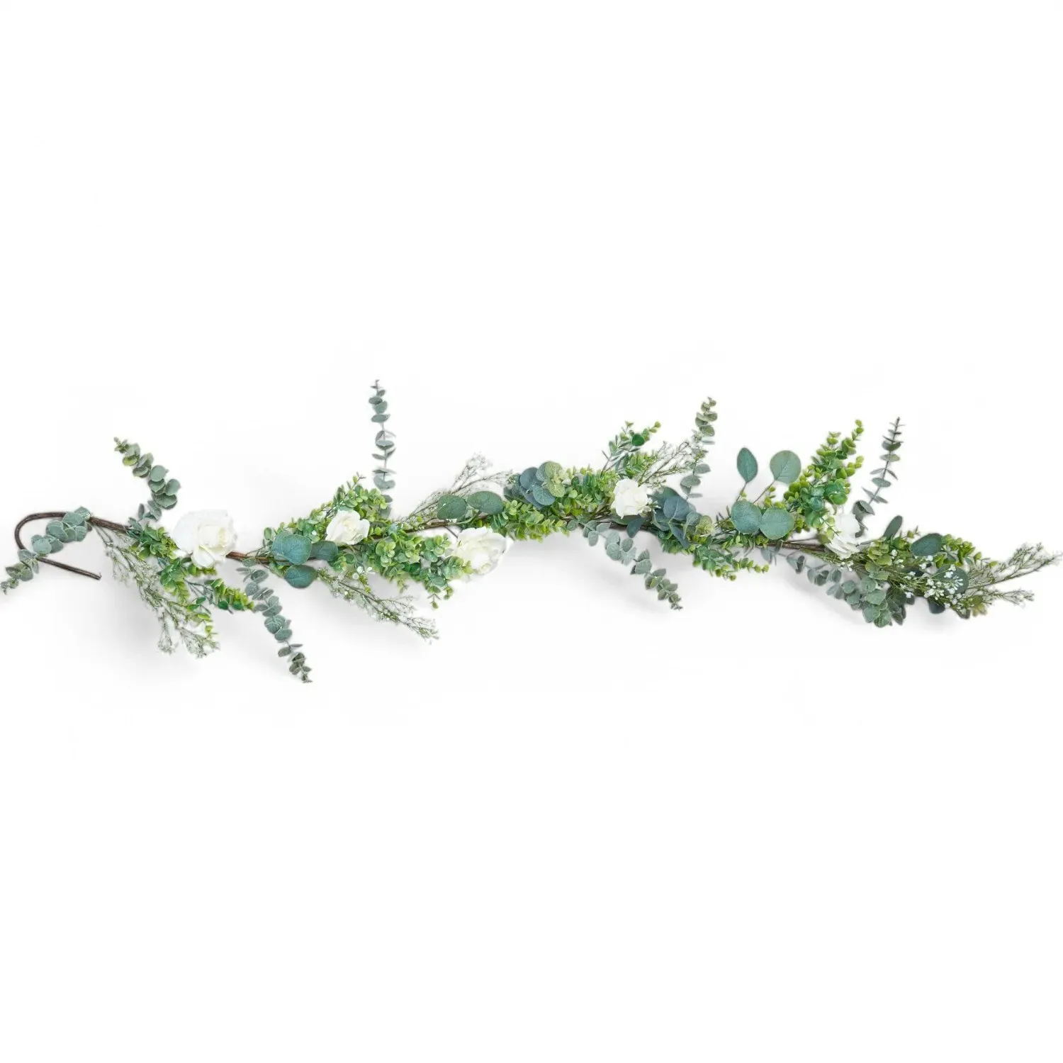 Rose Eucalyptus Garland - White image