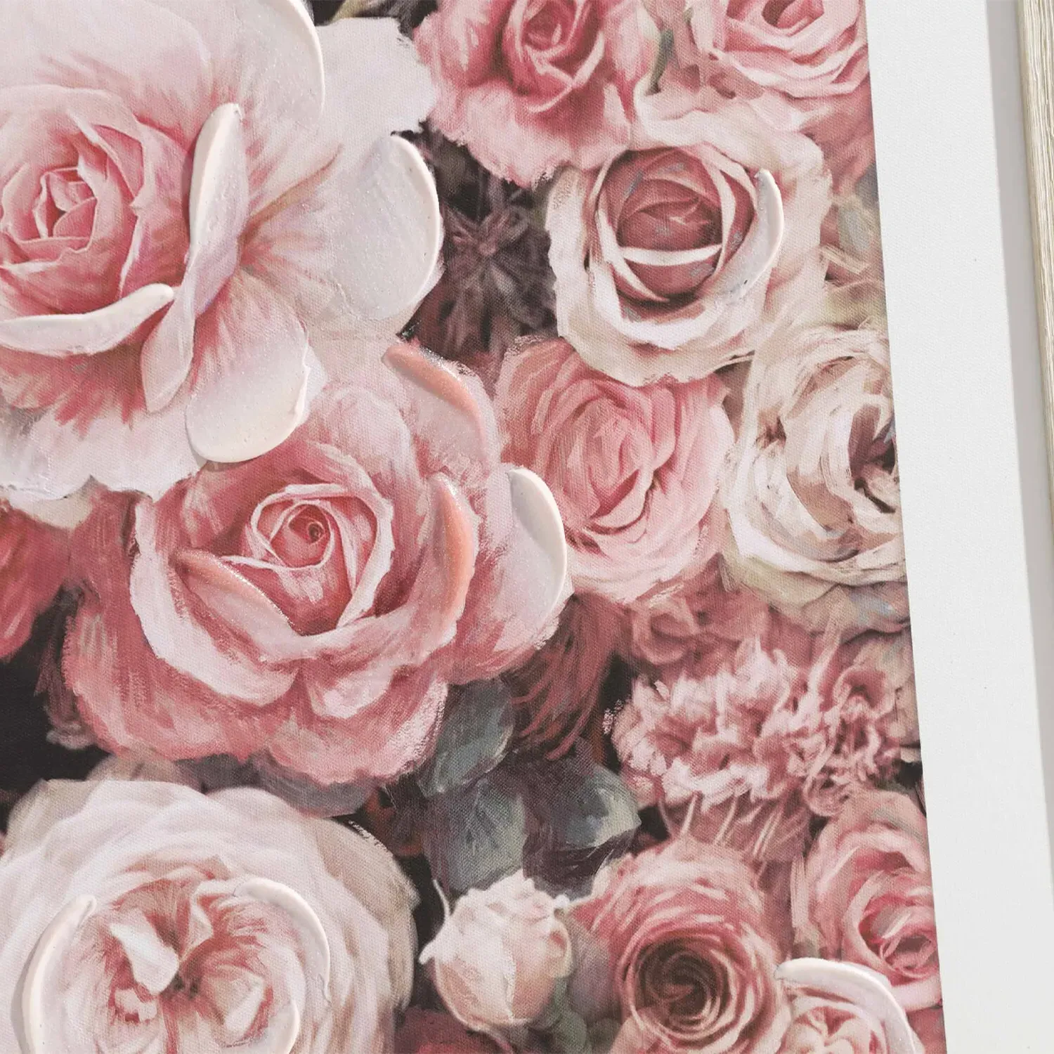 Roses Framed Gloss Art - Pink