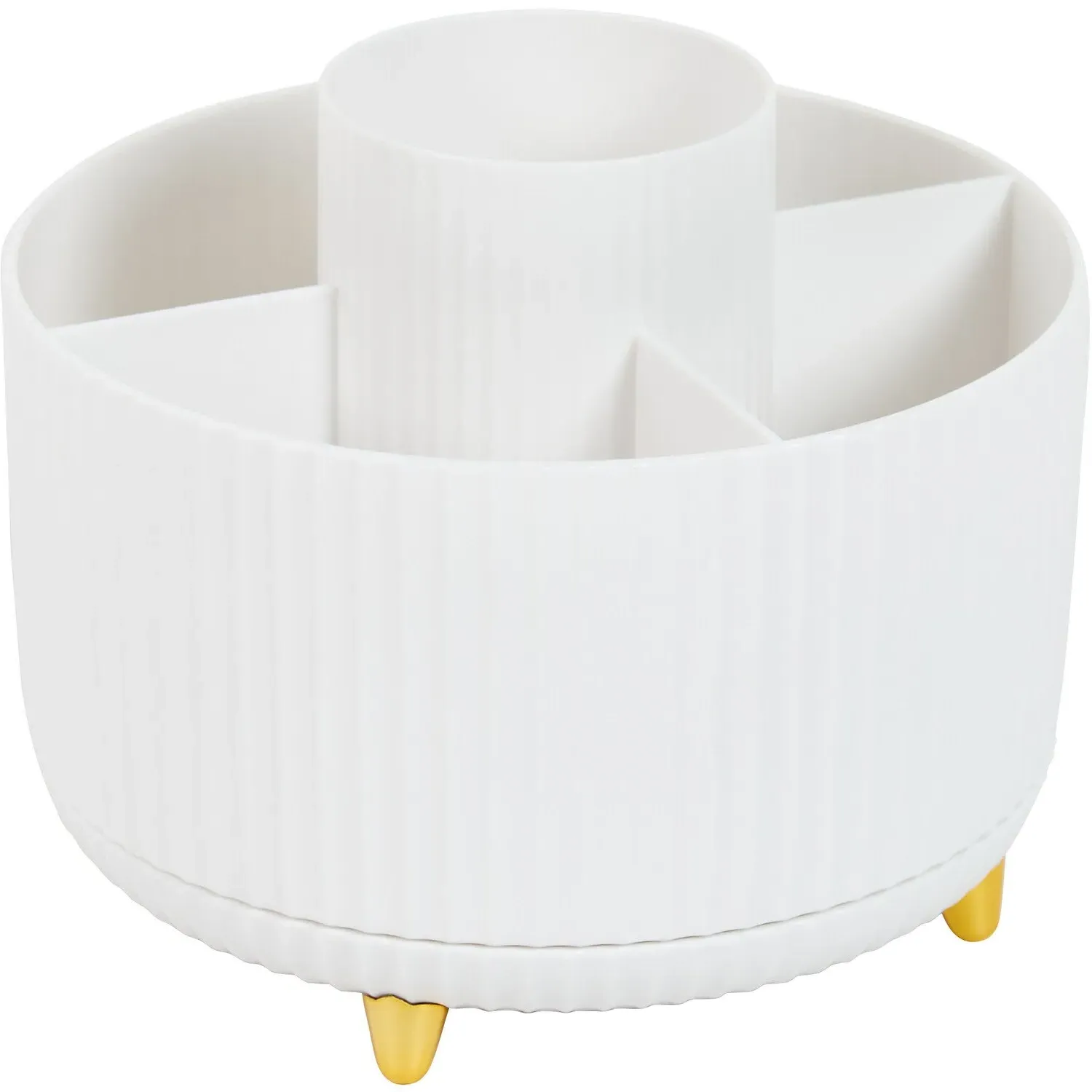 Rotating Desk Storage Organizer - White, Gold