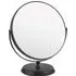 Round Cosmetic Mirror with Magnification - Black