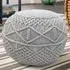 Round Crochet Footstool - Grey