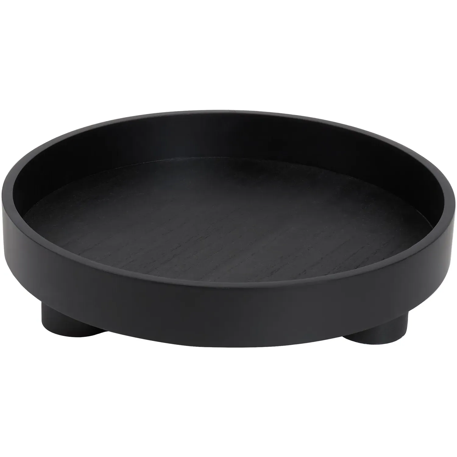 Round Footed Tray - Black