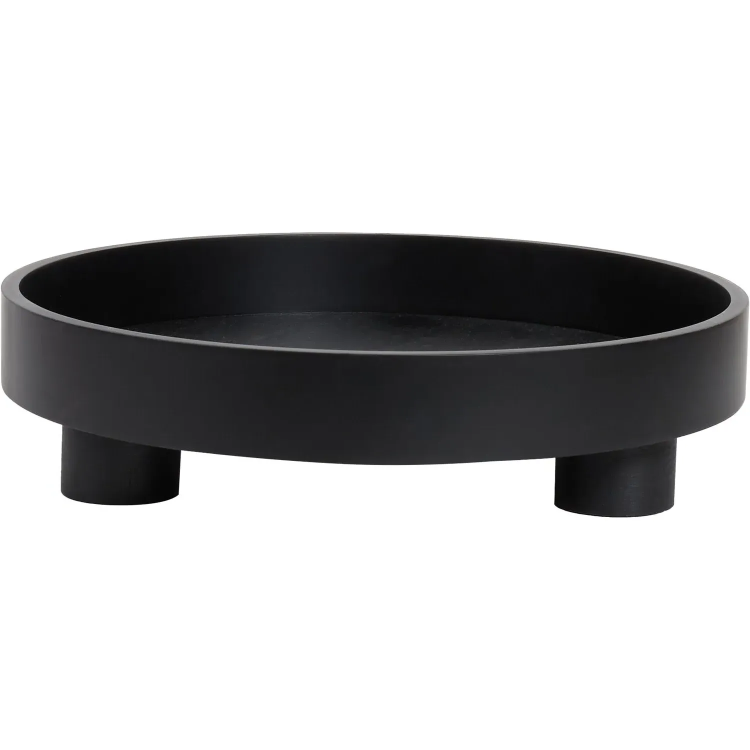 Round Footed Tray - Black