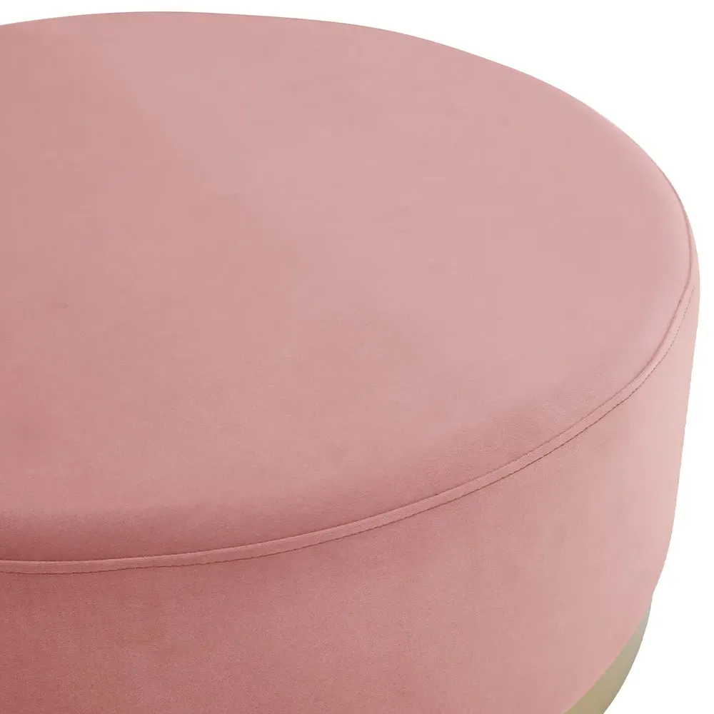 Round Footstool - Blush, Velvet