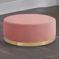 Round Footstool - Blush, Velvet