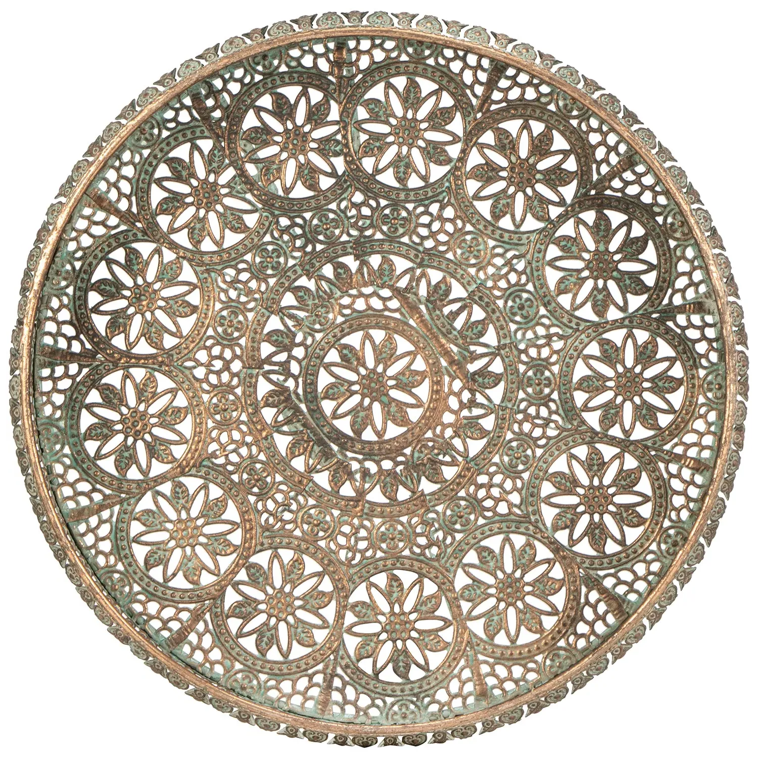 Round Metal Tray - Bronze
