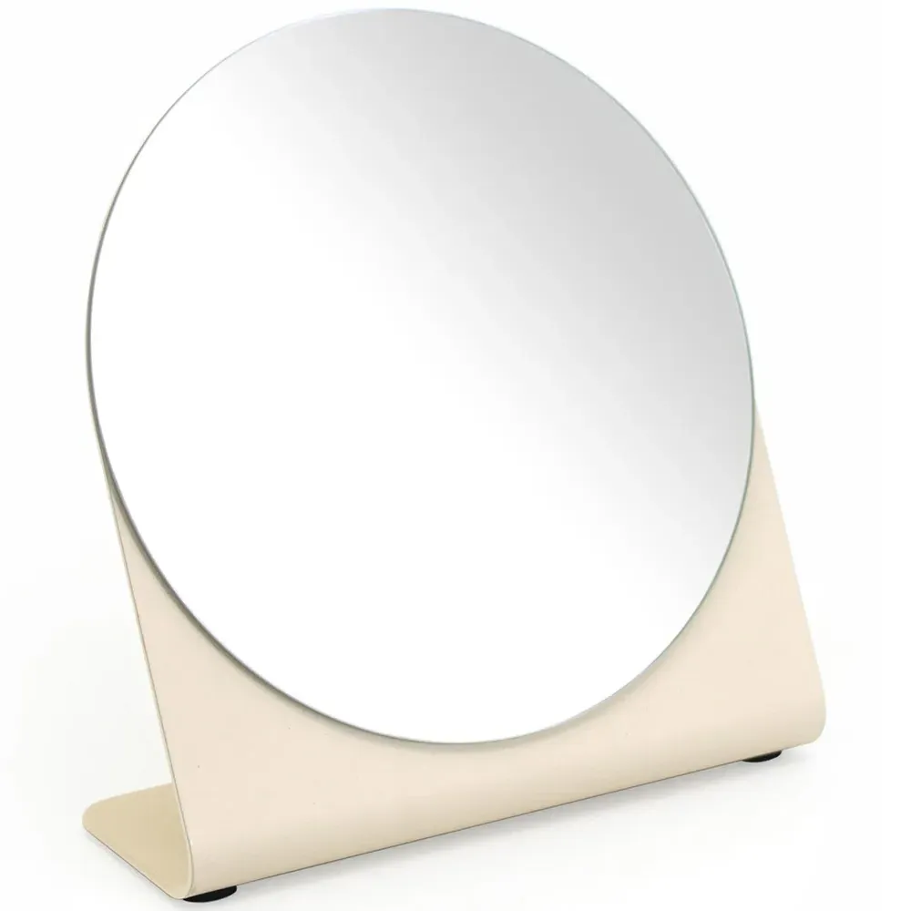 Round Mirror with Metal Base