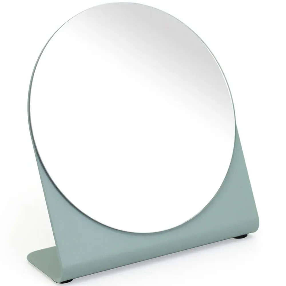 Round Mirror with Metal Base