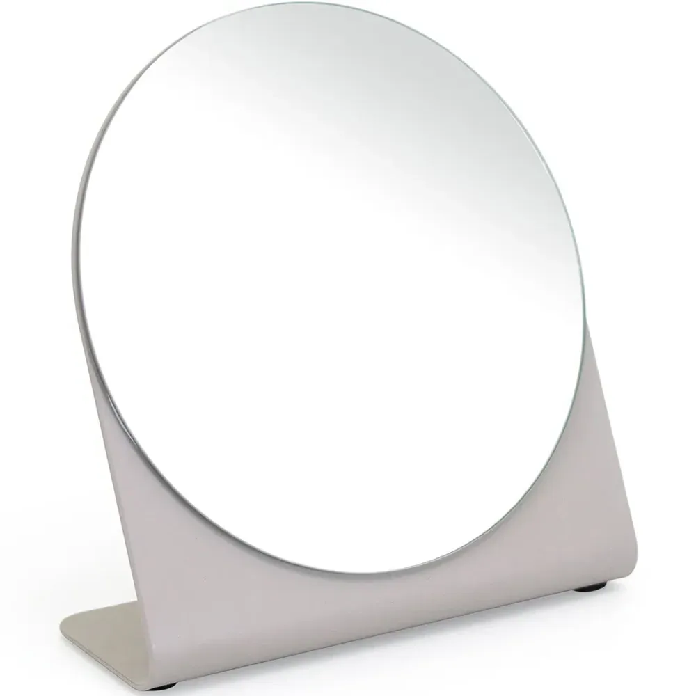 Round Mirror with Metal Base