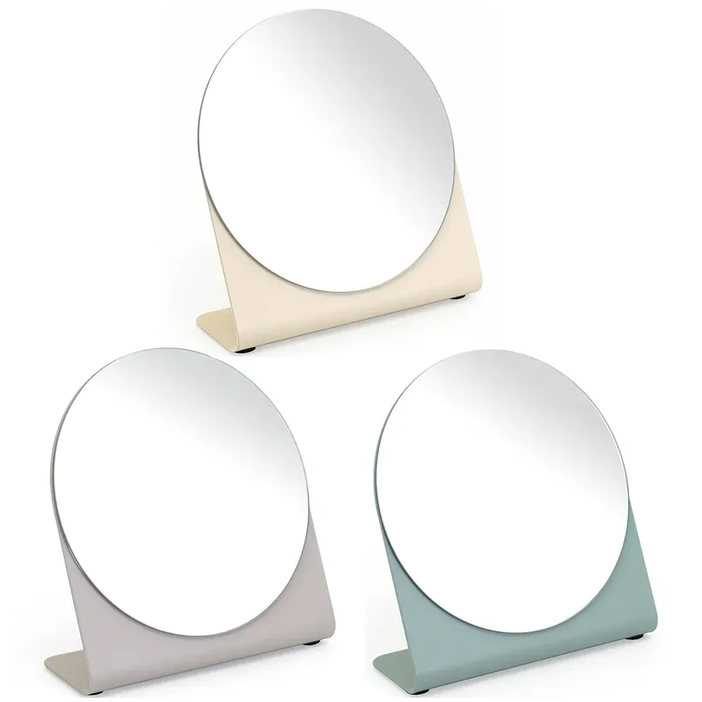 Round Mirror with Metal Base