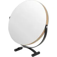 Round Rotating Cosmetic Mirror - Black
