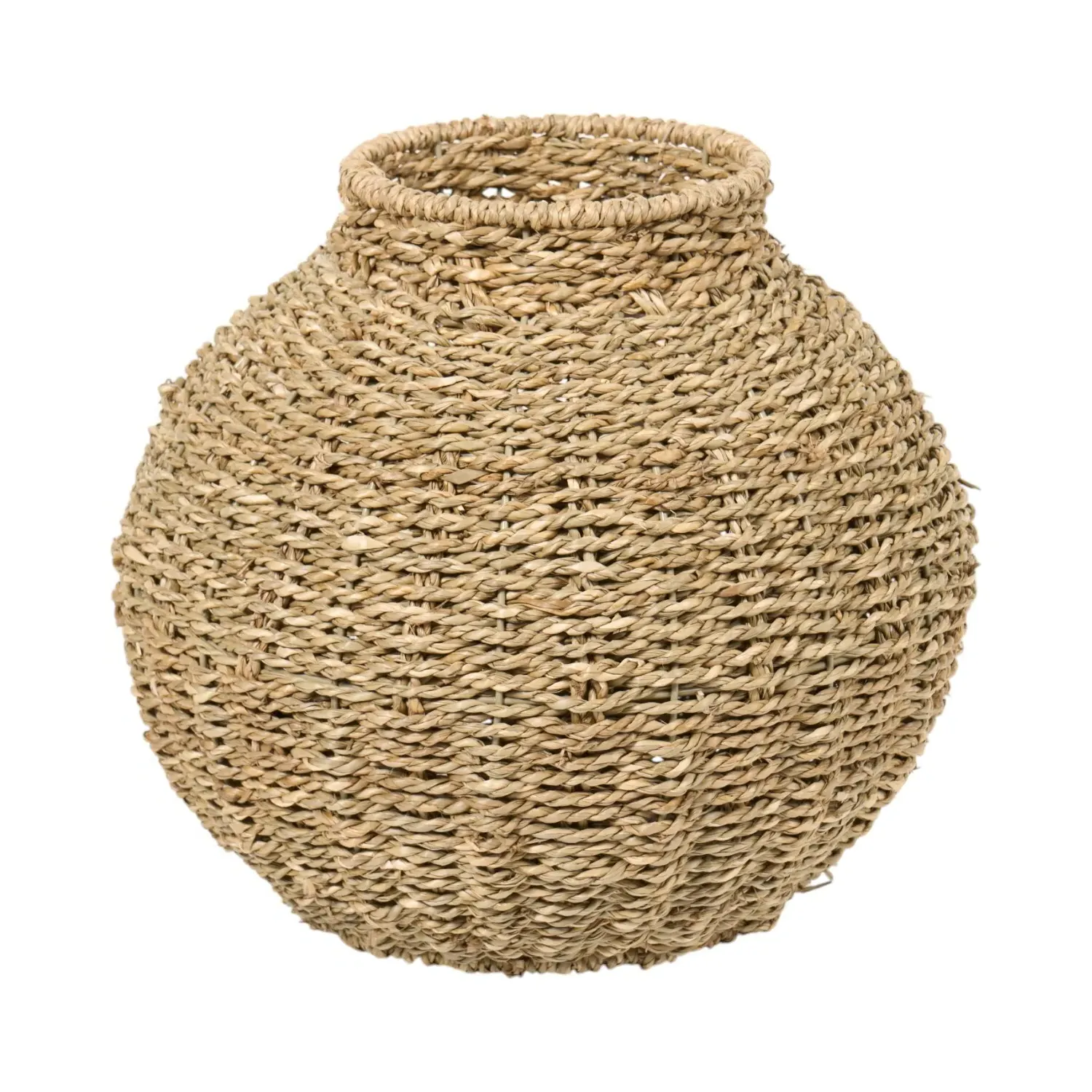 Round Seagrass Vase - Natural