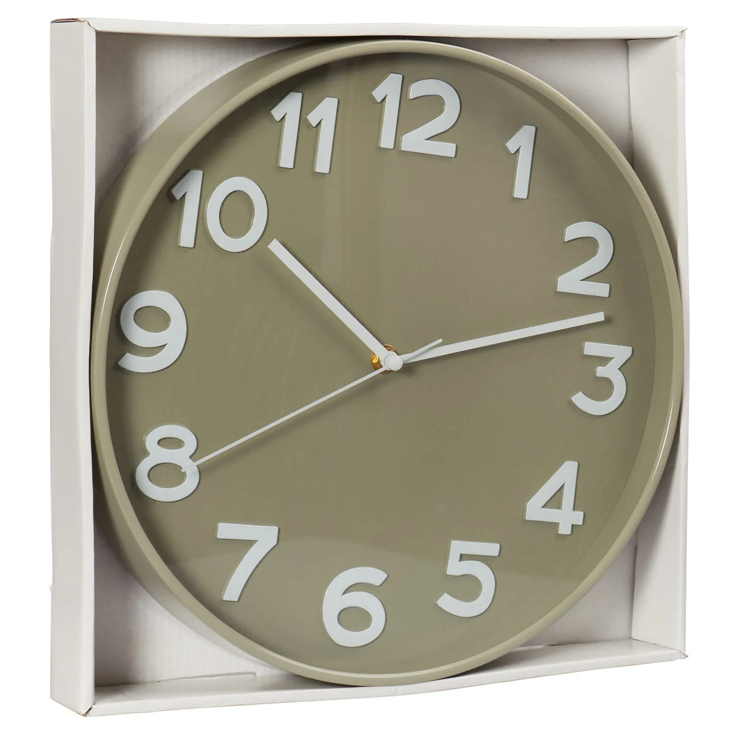 Round Wall Clock 33cm - Stone & White