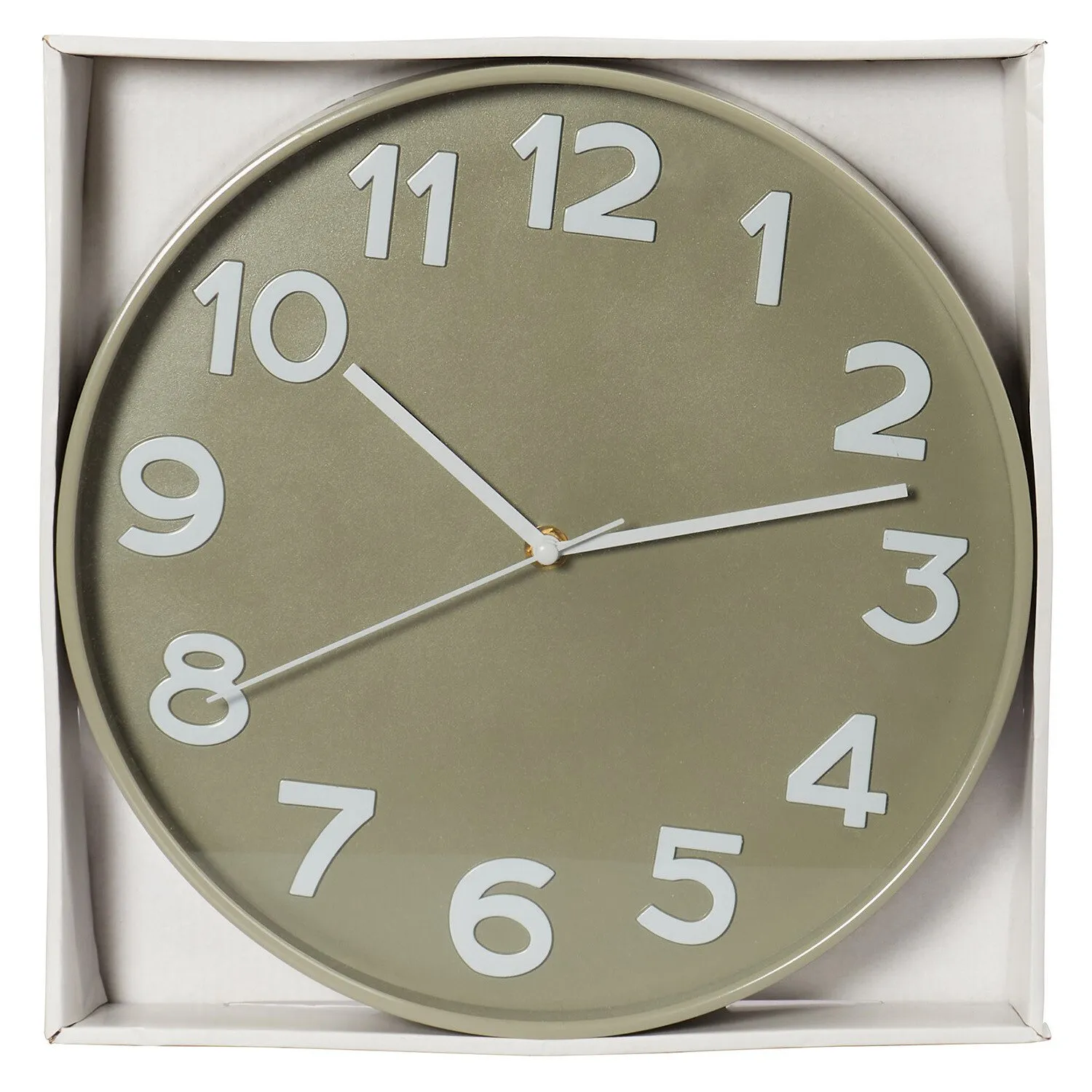 Round Wall Clock 33cm - Stone & White