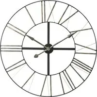 Round Wall Clock with Roman Numerals - Black, Iron