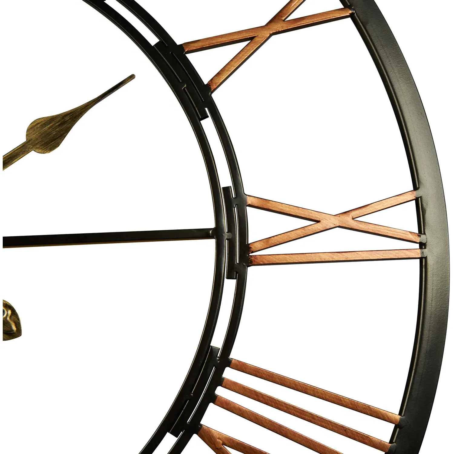 Round Wall Clock with Roman Numerals - Black, Iron