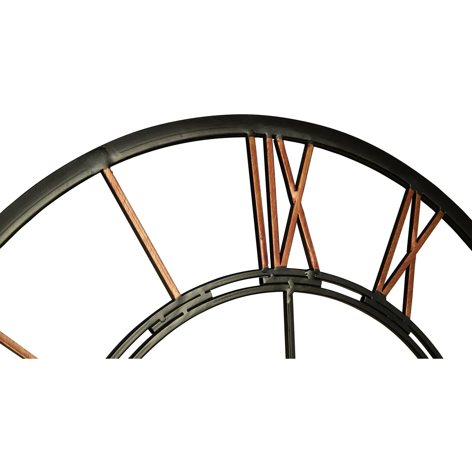 Round Wall Clock with Roman Numerals - Black, Iron