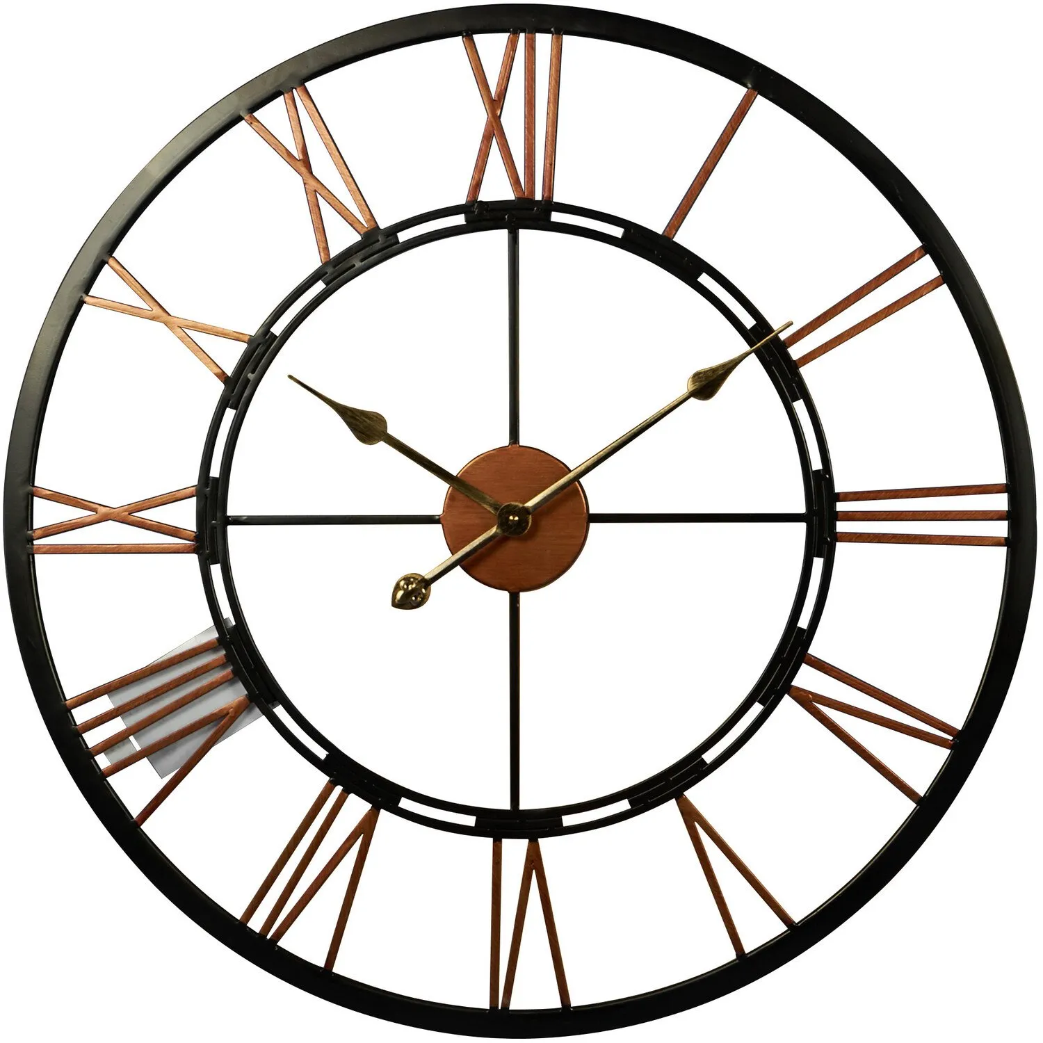Round Wall Clock with Roman Numerals - Black, Iron image