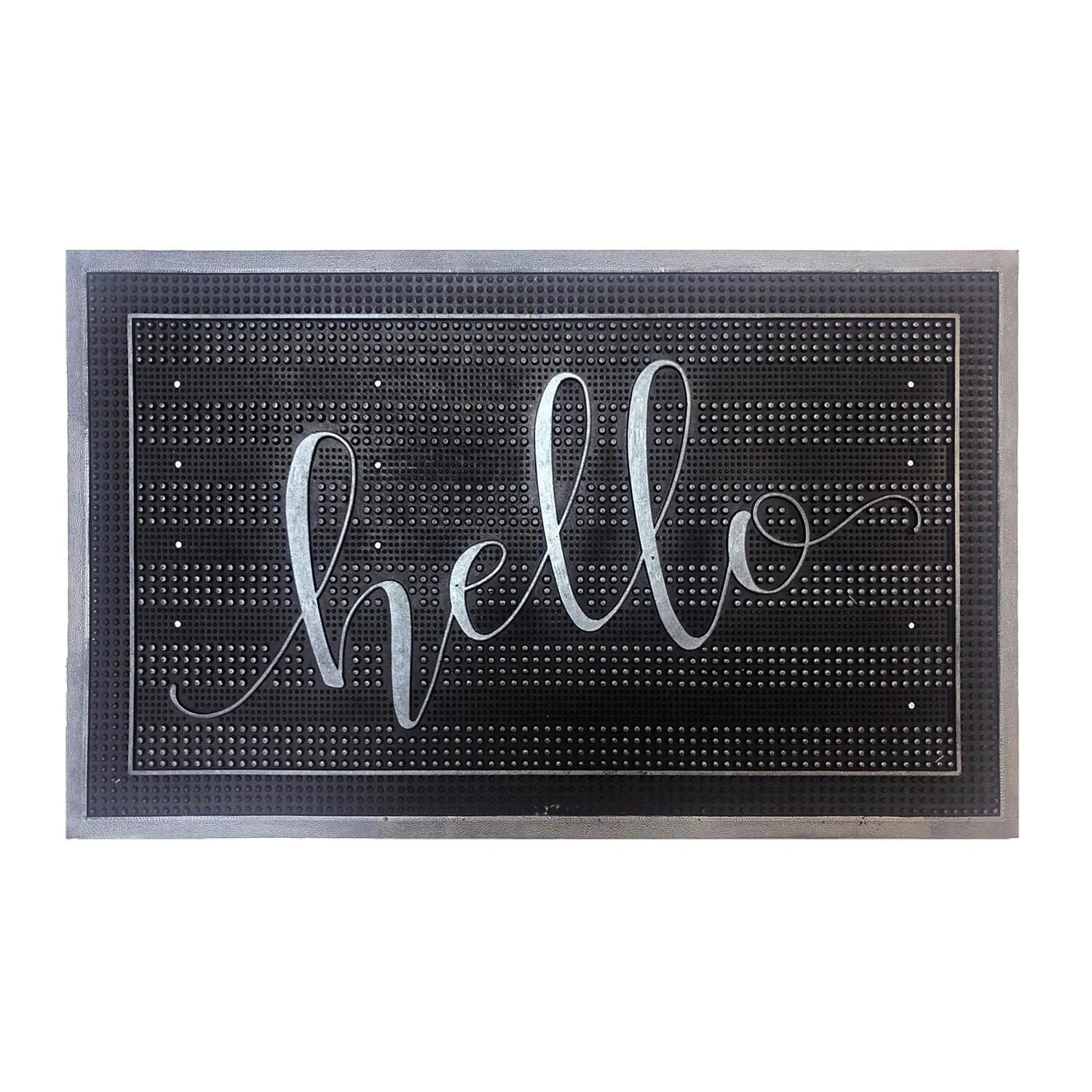 Rubber Door Mat with Painted Design - Metallic