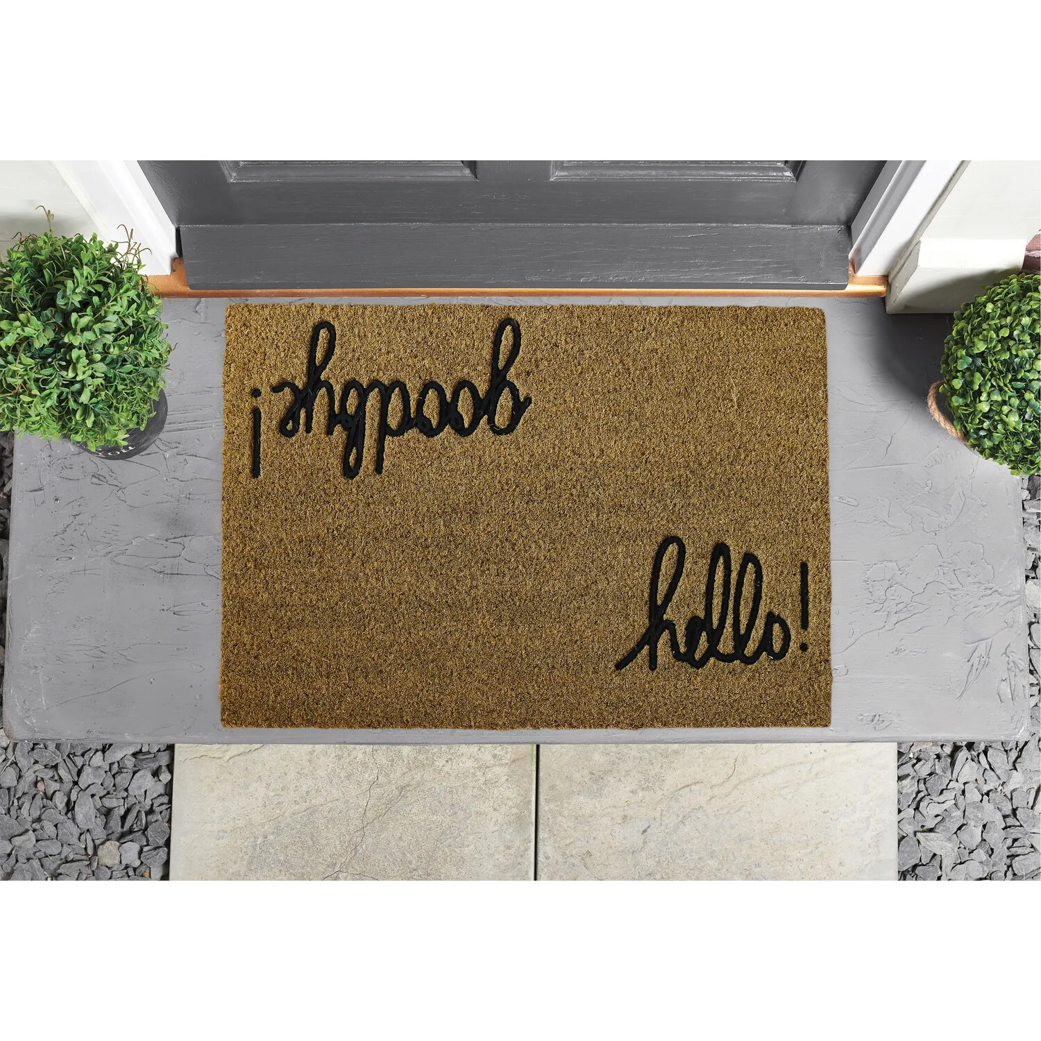 Rubber Embossed Door Mat - Brown
