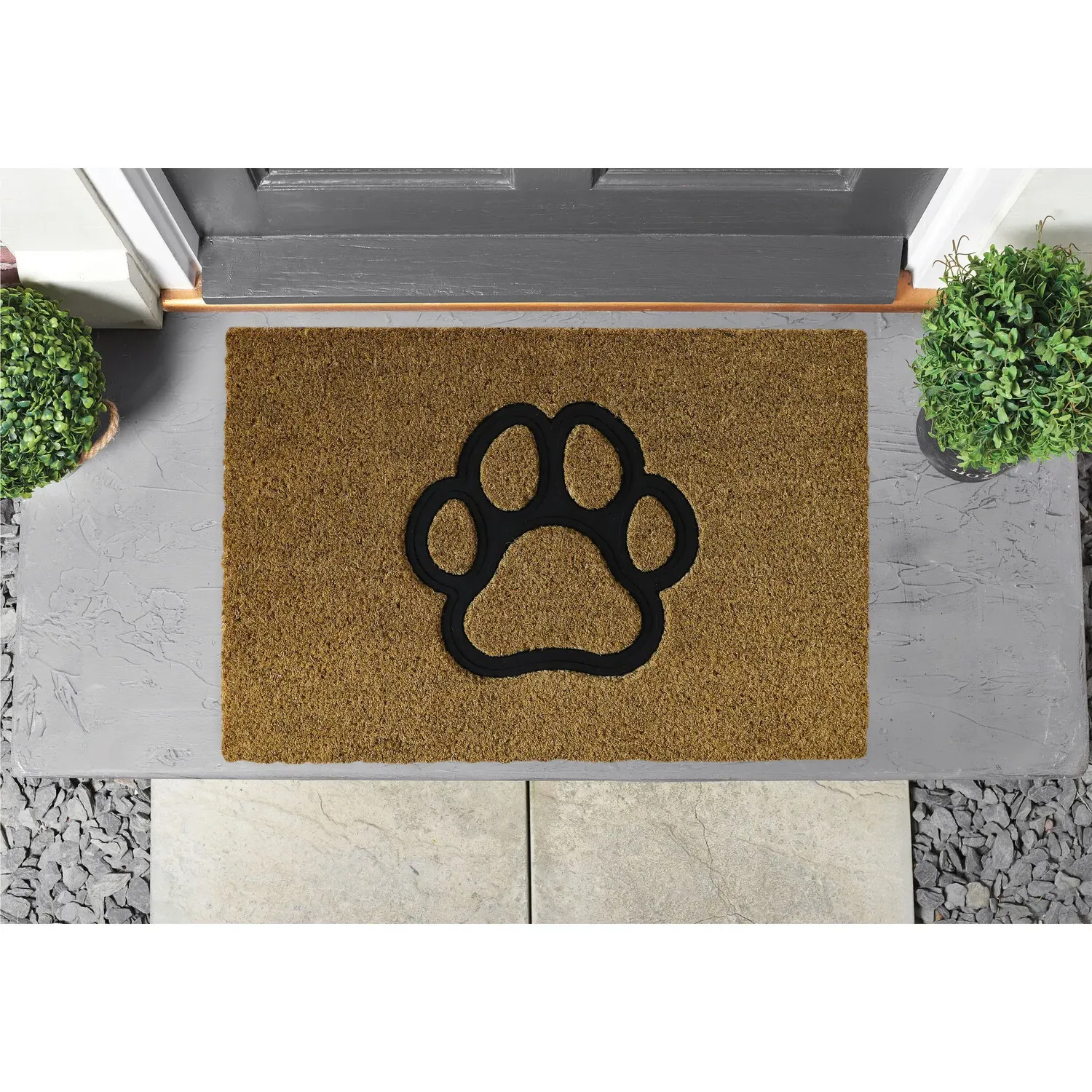 Rubber Embossed Door Mat - Brown