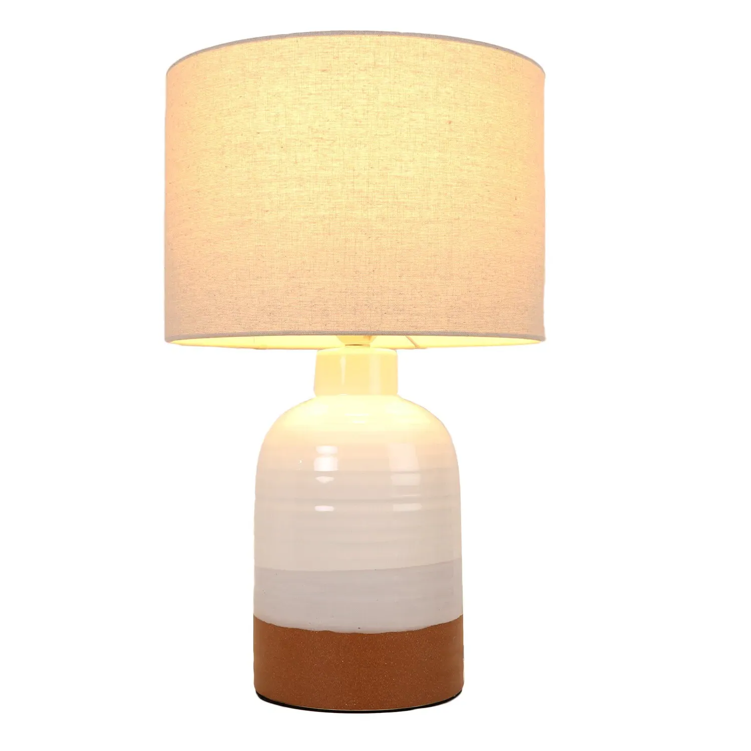 Rustic Table Lamp - White, Amber