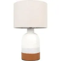 Rustic Table Lamp - White, Amber
