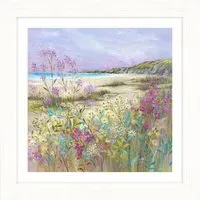 Ruth Parker Beach Walking Framed Wall Art - 42 x 42cm