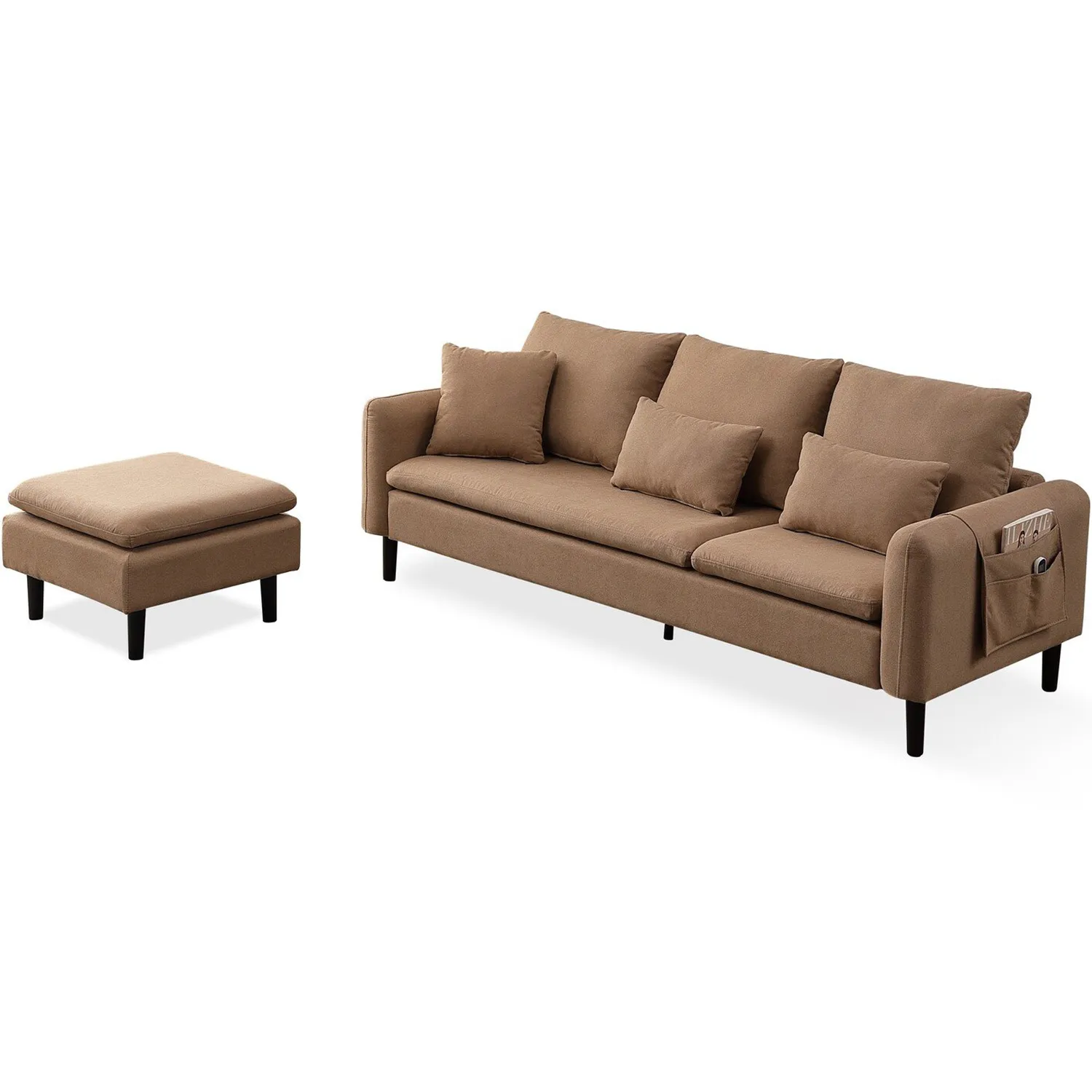 Sable 3-Seater Sofa - Brown, Fabric