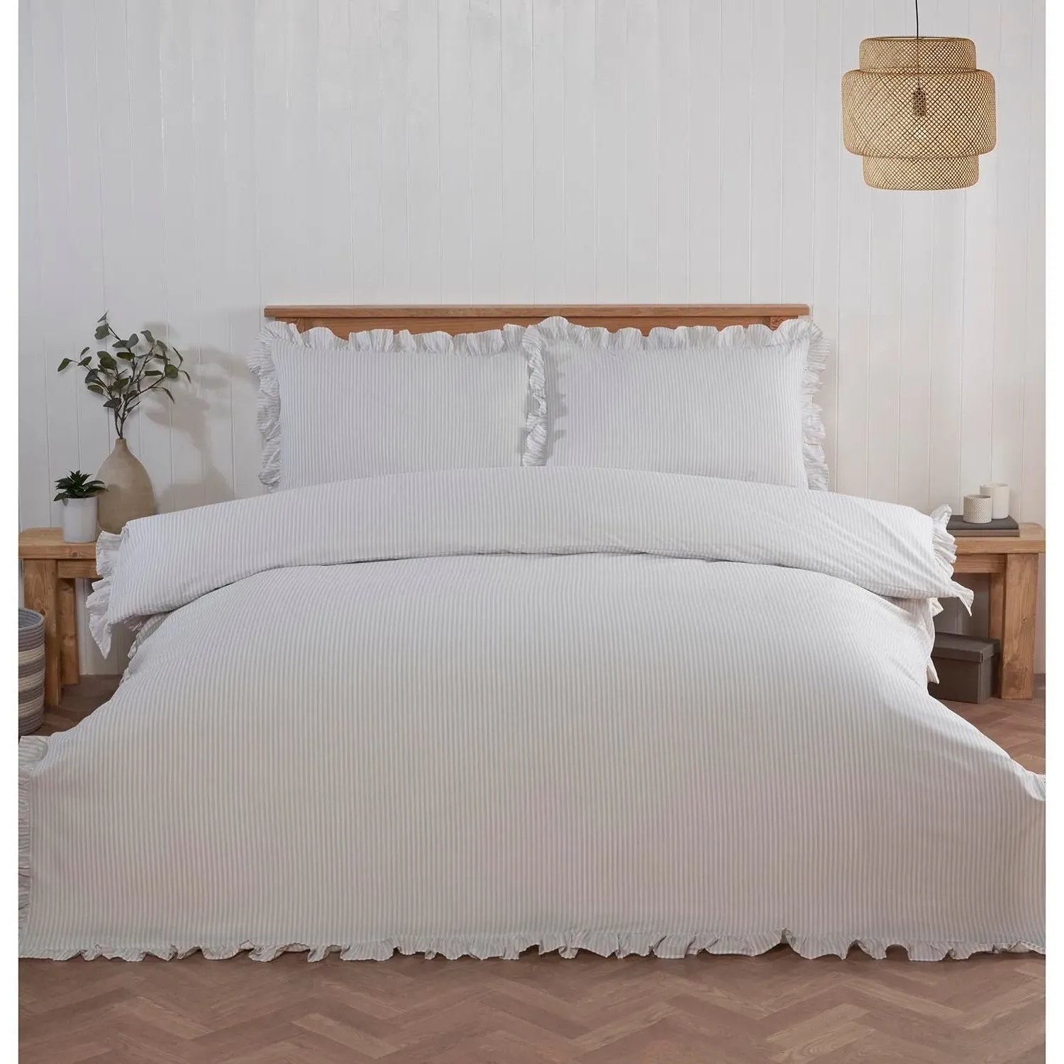 Sadie Double Duvet Cover and Pillowcase Set - Grey image