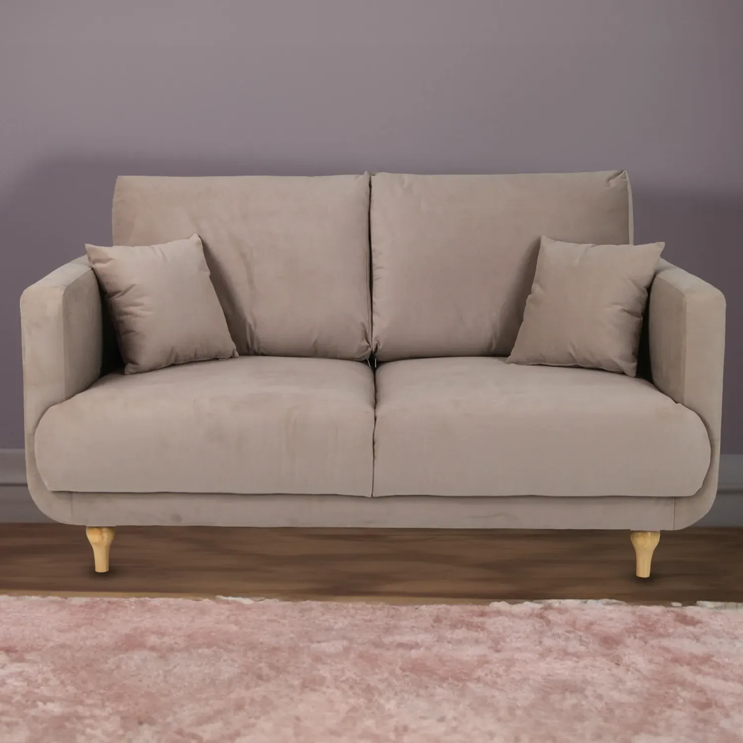 Safa 2-Seater Sofa - Beige, Fabric image
