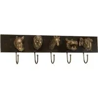Safari Animal Hook Plaque - Brown, Wood