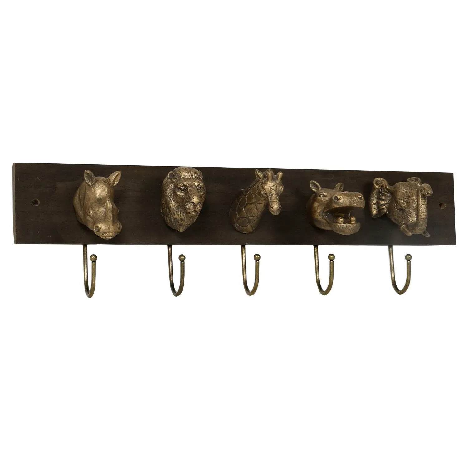 Safari Animal Hook Plaque - Brown, Wood image