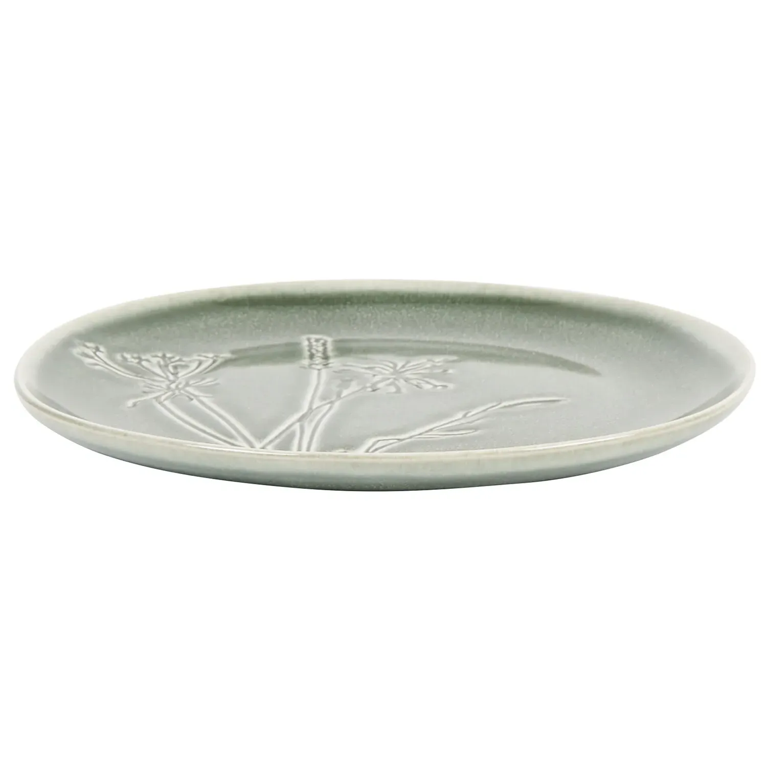 Sage Embossed Decal Dinner Plate - Green