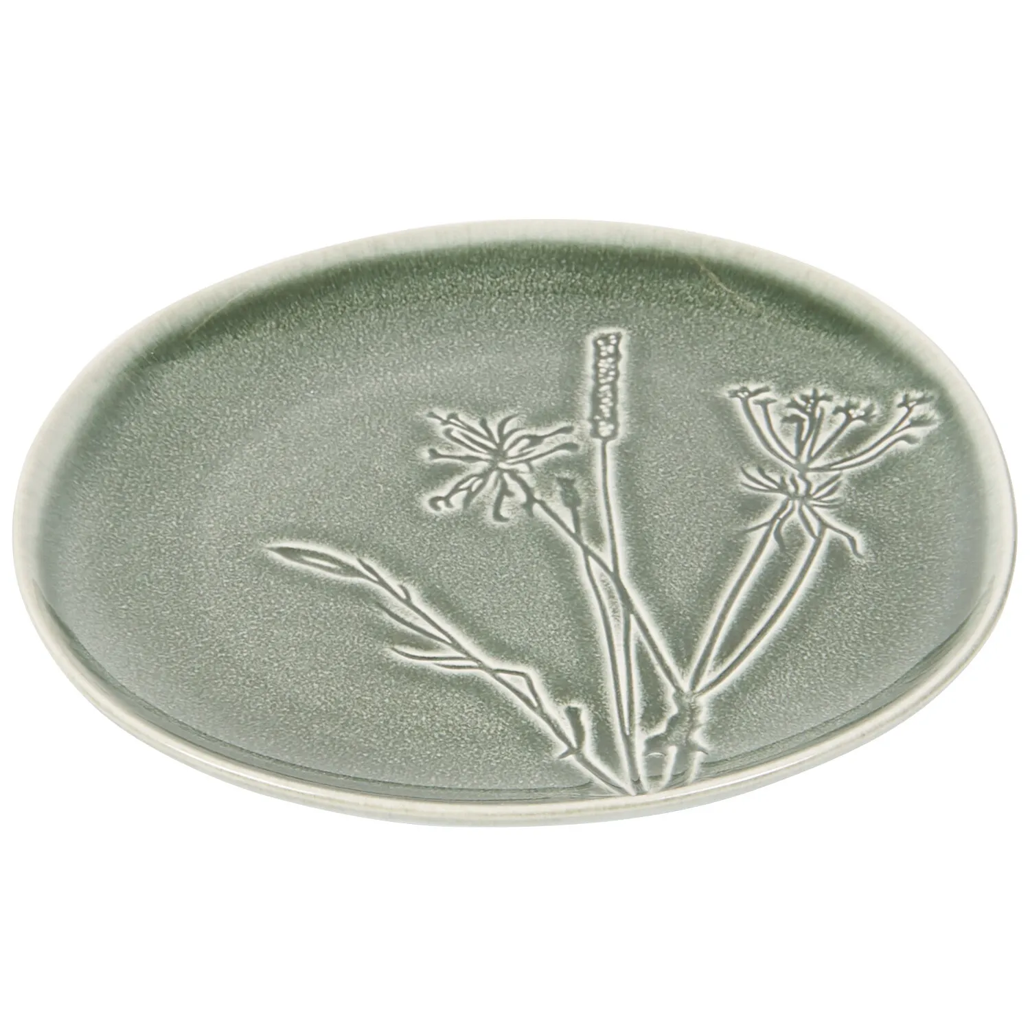 Sage Embossed Decal Dinner Plate - Green