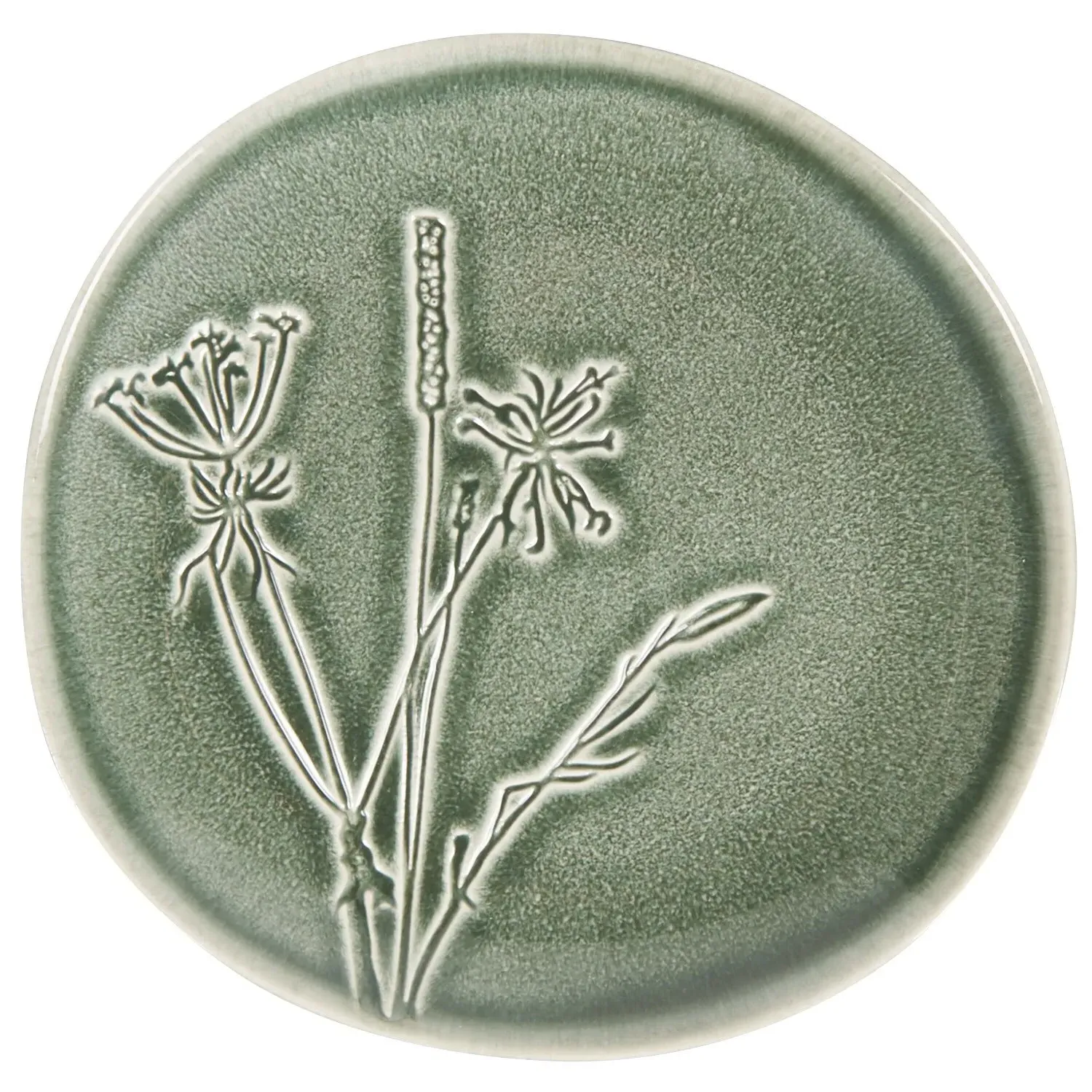 Sage Embossed Decal Side Plate - Green image