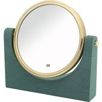 Sage Wood Geo Round Vanity Mirror - Sage