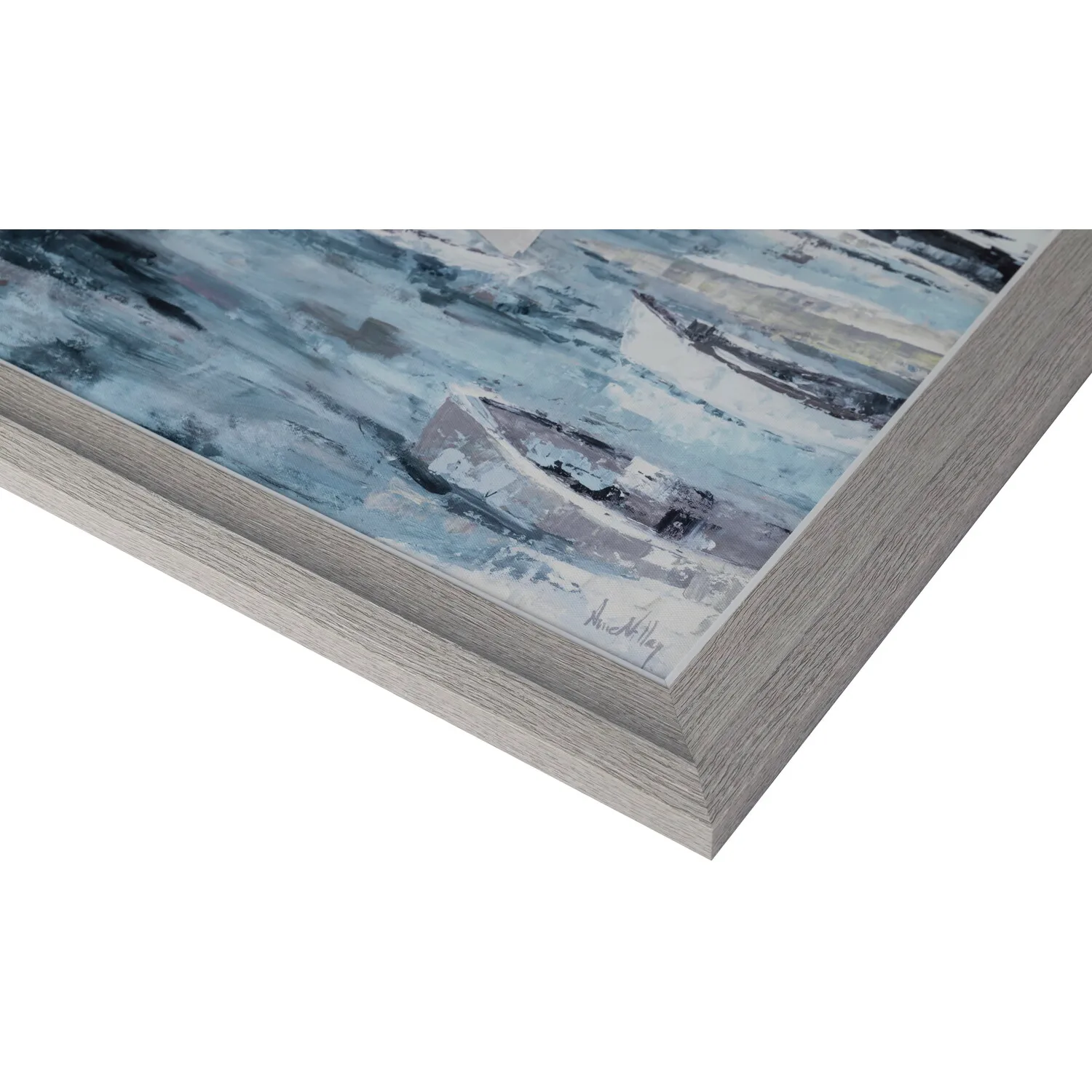 Sailing By The Sea Framed Wall Art - Blue