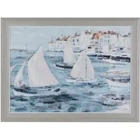 Sailing By The Sea Framed Wall Art - Blue