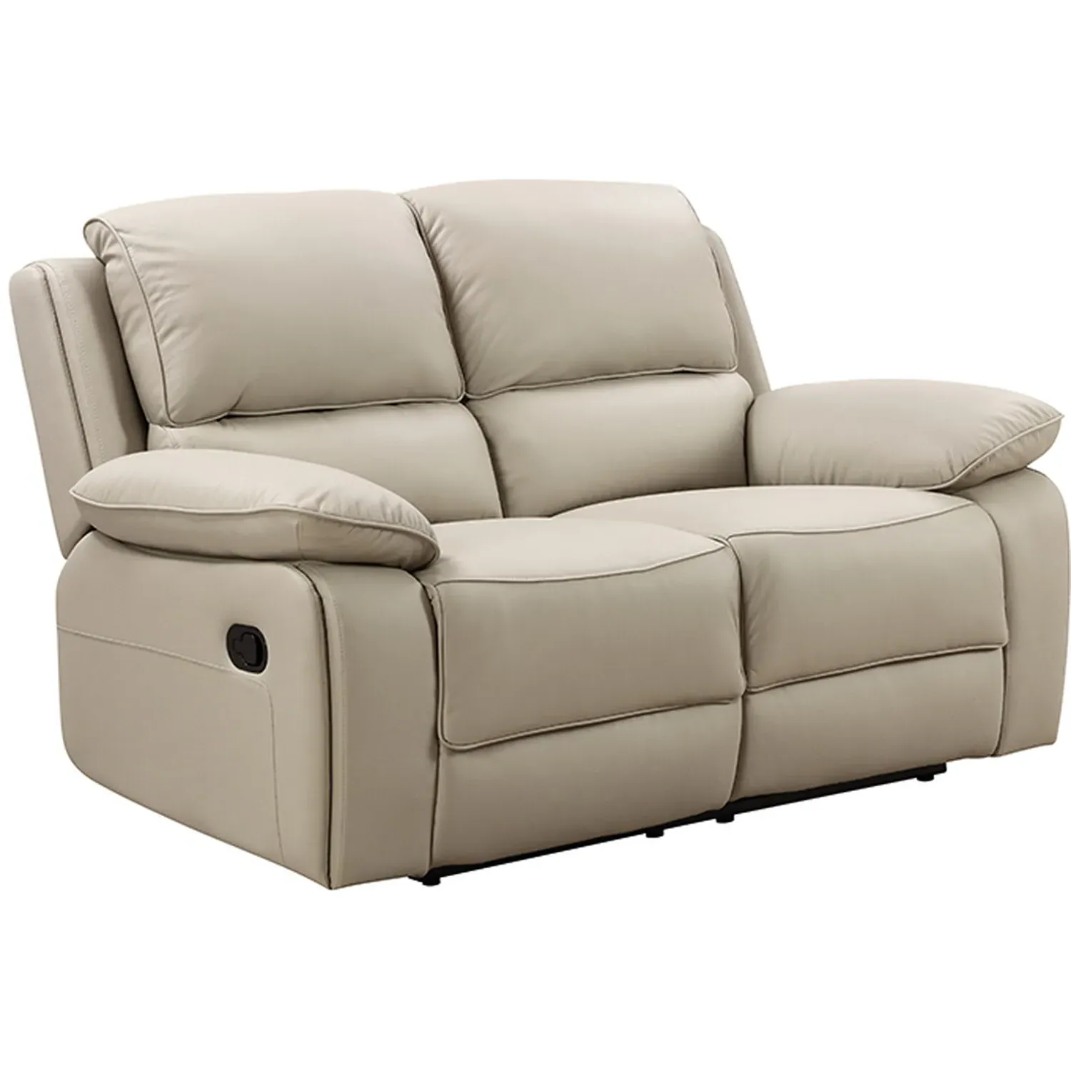 Salerno 2-Seater Recliner Sofa - Light Grey, Leather