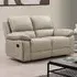 Salerno 2-Seater Recliner Sofa - Light Grey, Leather