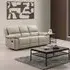 Salerno 3-Seater Recliner Sofa - Light Grey, Leather