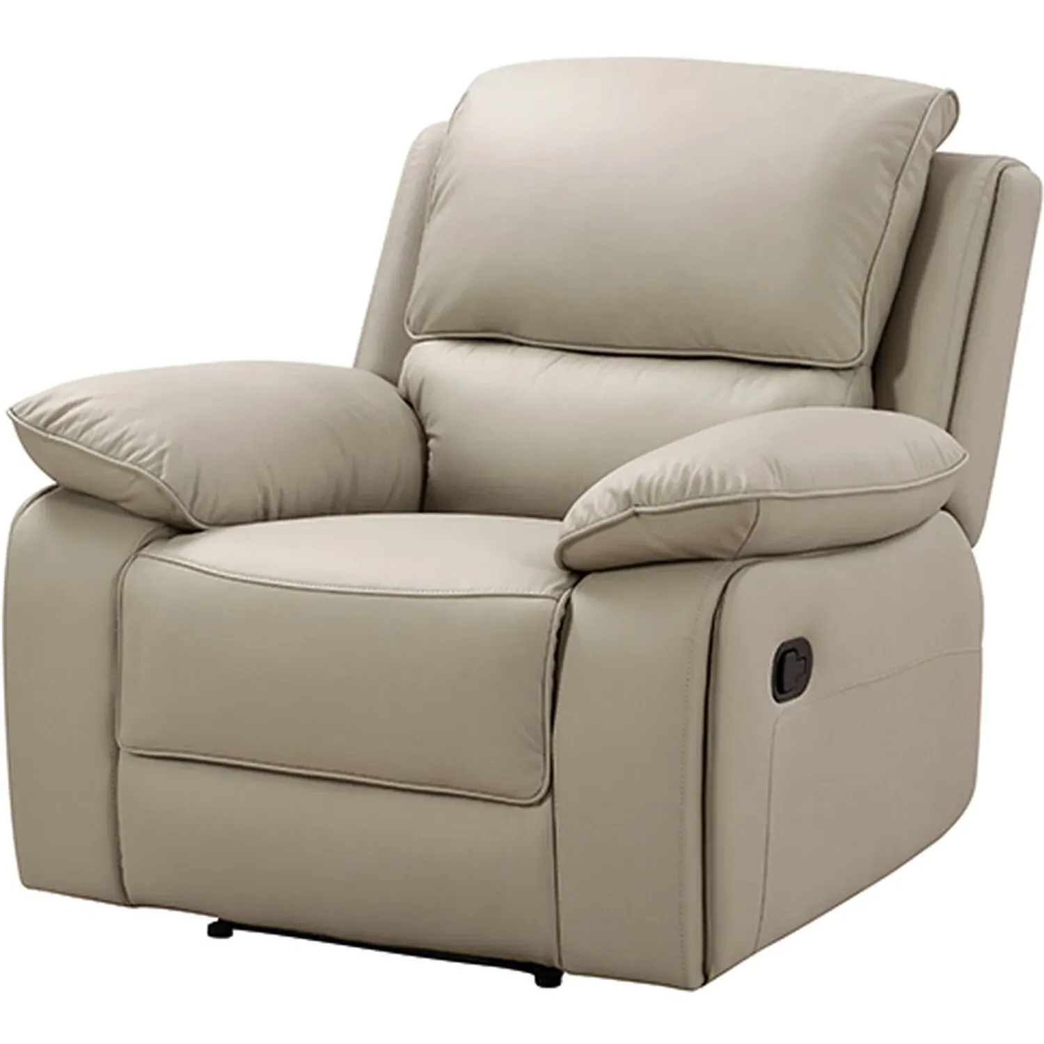 Salerno Recliner Armchair - Light Grey, Leather