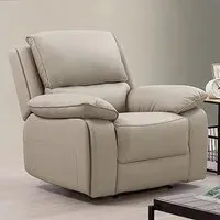 Salerno Recliner Armchair - Light Grey, Leather