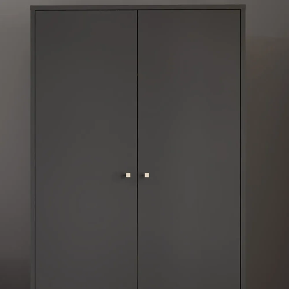 Salford 2 Door 2 Drawer Wardrobe - Black